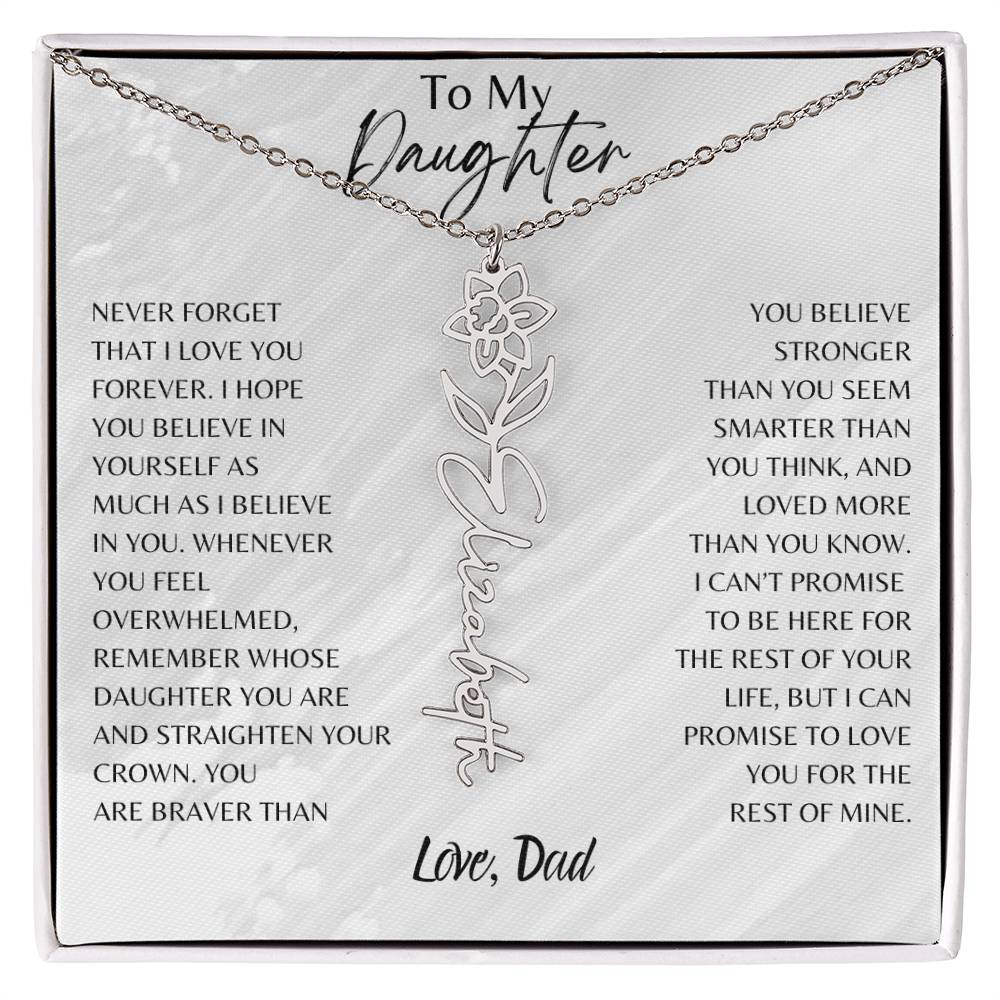 Blossom Name Necklace: Personalized Floral Elegance