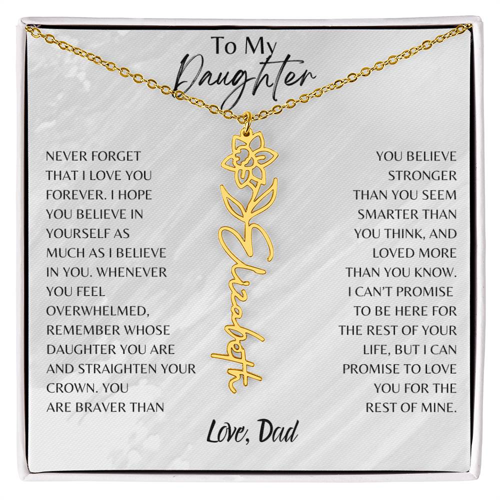 Blossom Name Necklace: Personalized Floral Elegance