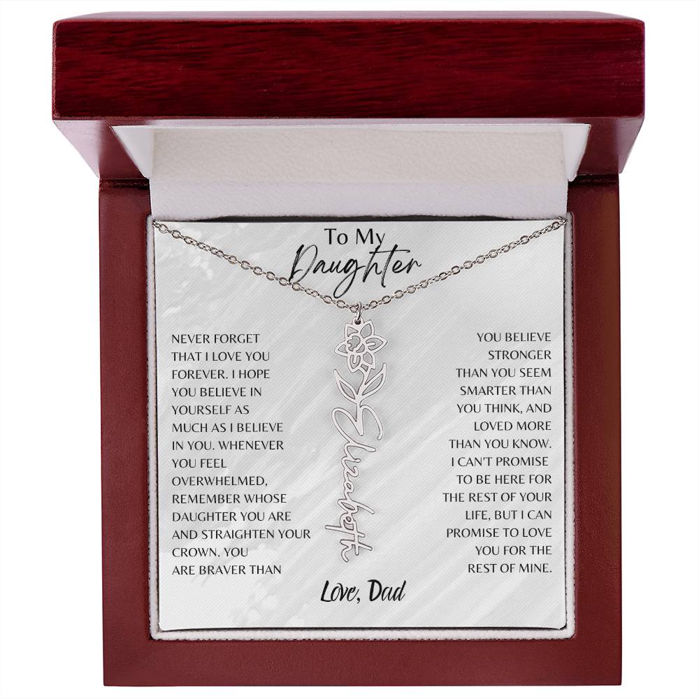 Blossom Name Necklace: Personalized Floral Elegance