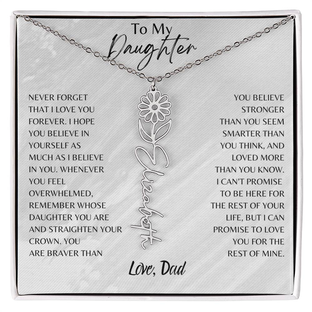 Blossom Name Necklace: Personalized Floral Elegance