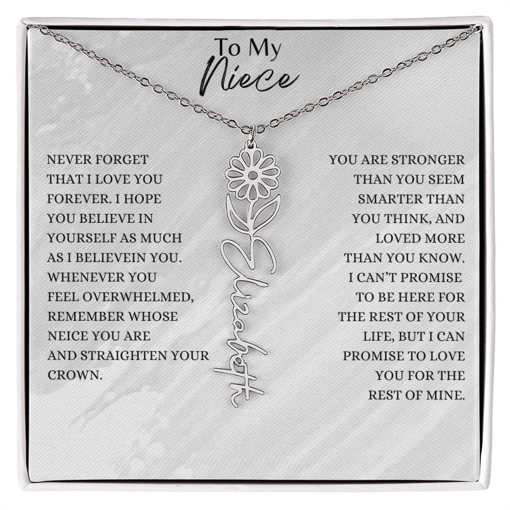 Birth Flower Custom Name Necklace