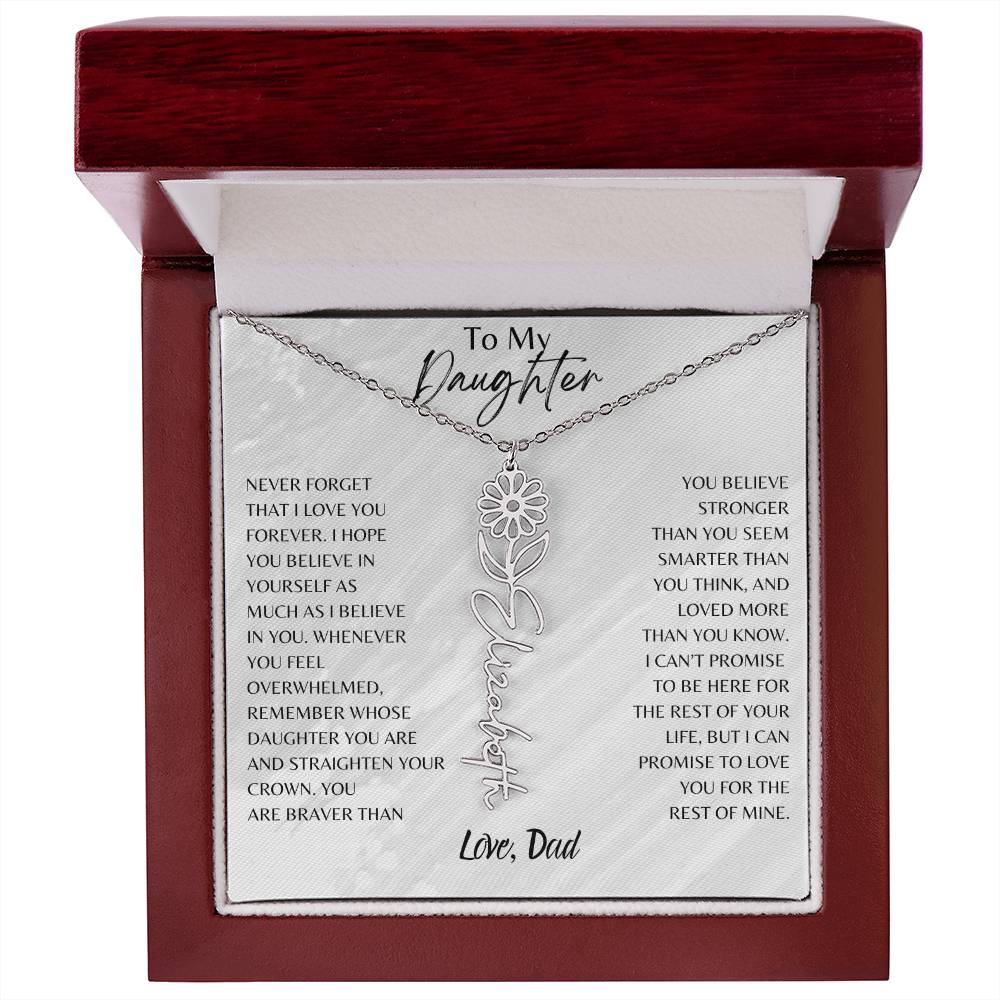 Blossom Name Necklace: Personalized Floral Elegance