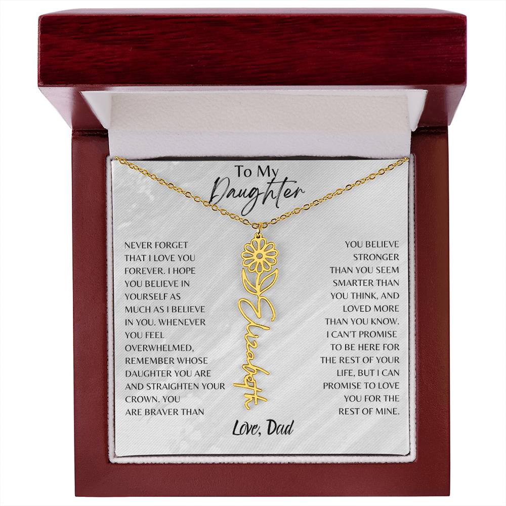 Blossom Name Necklace: Personalized Floral Elegance