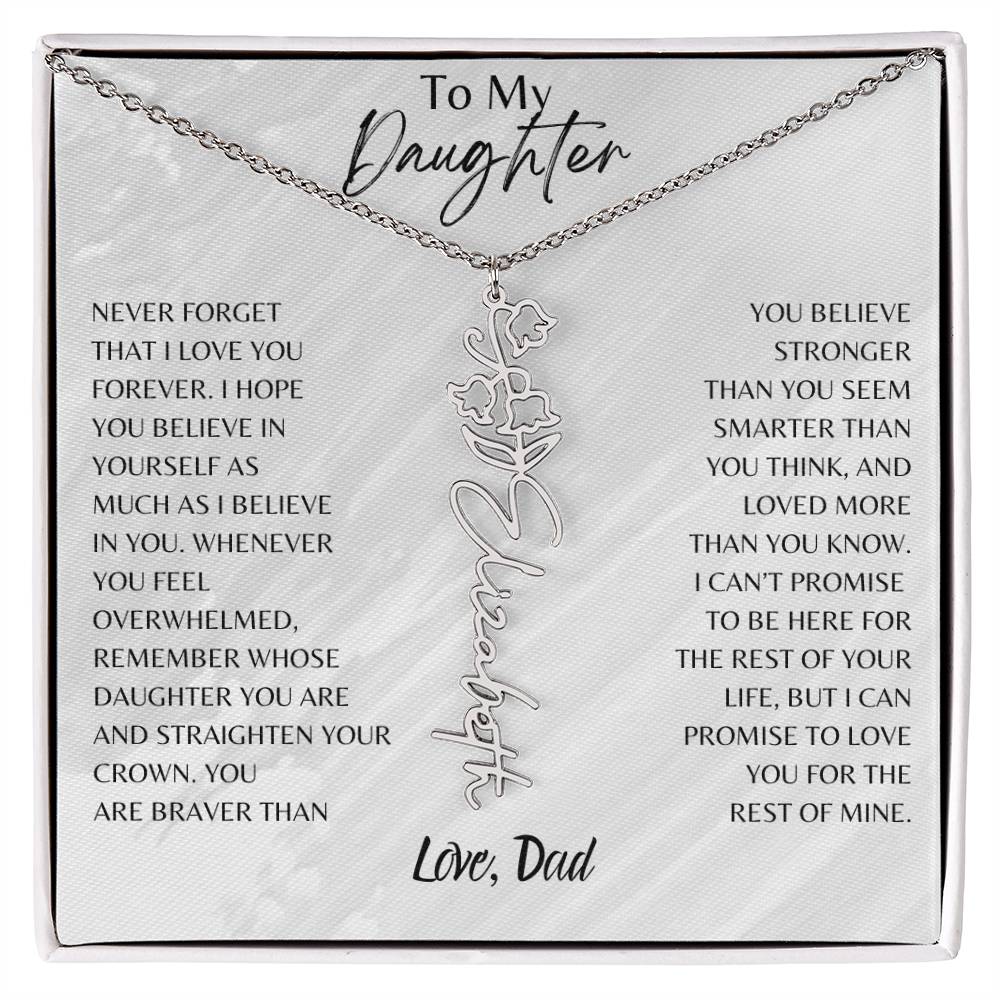 Blossom Name Necklace: Personalized Floral Elegance