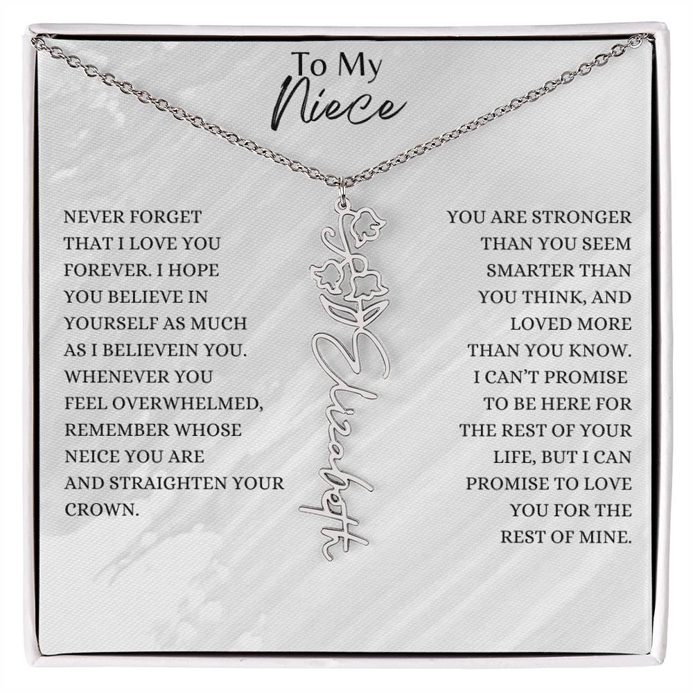Birth Flower Custom Name Necklace