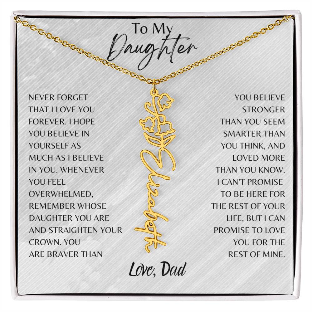 Blossom Name Necklace: Personalized Floral Elegance