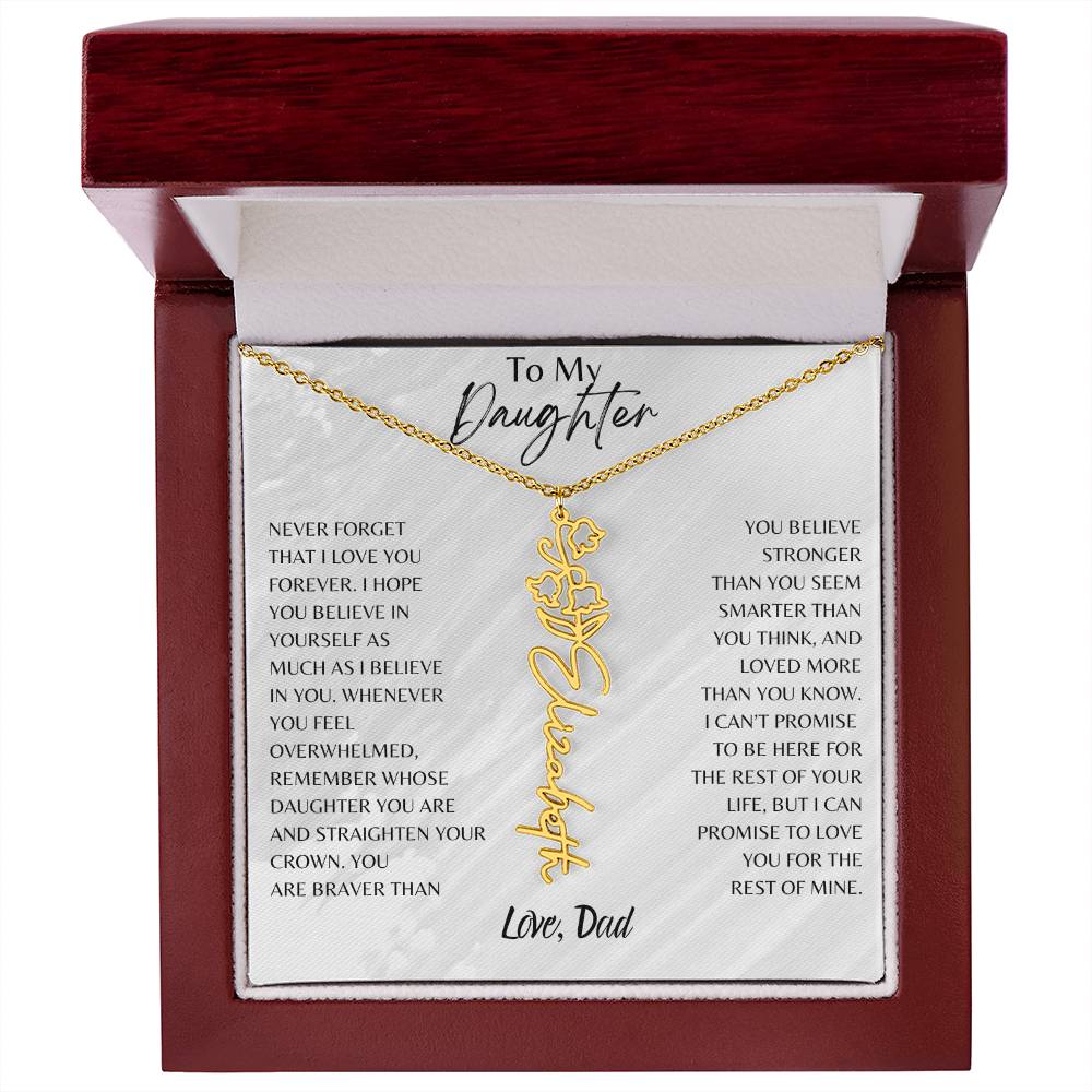Blossom Name Necklace: Personalized Floral Elegance