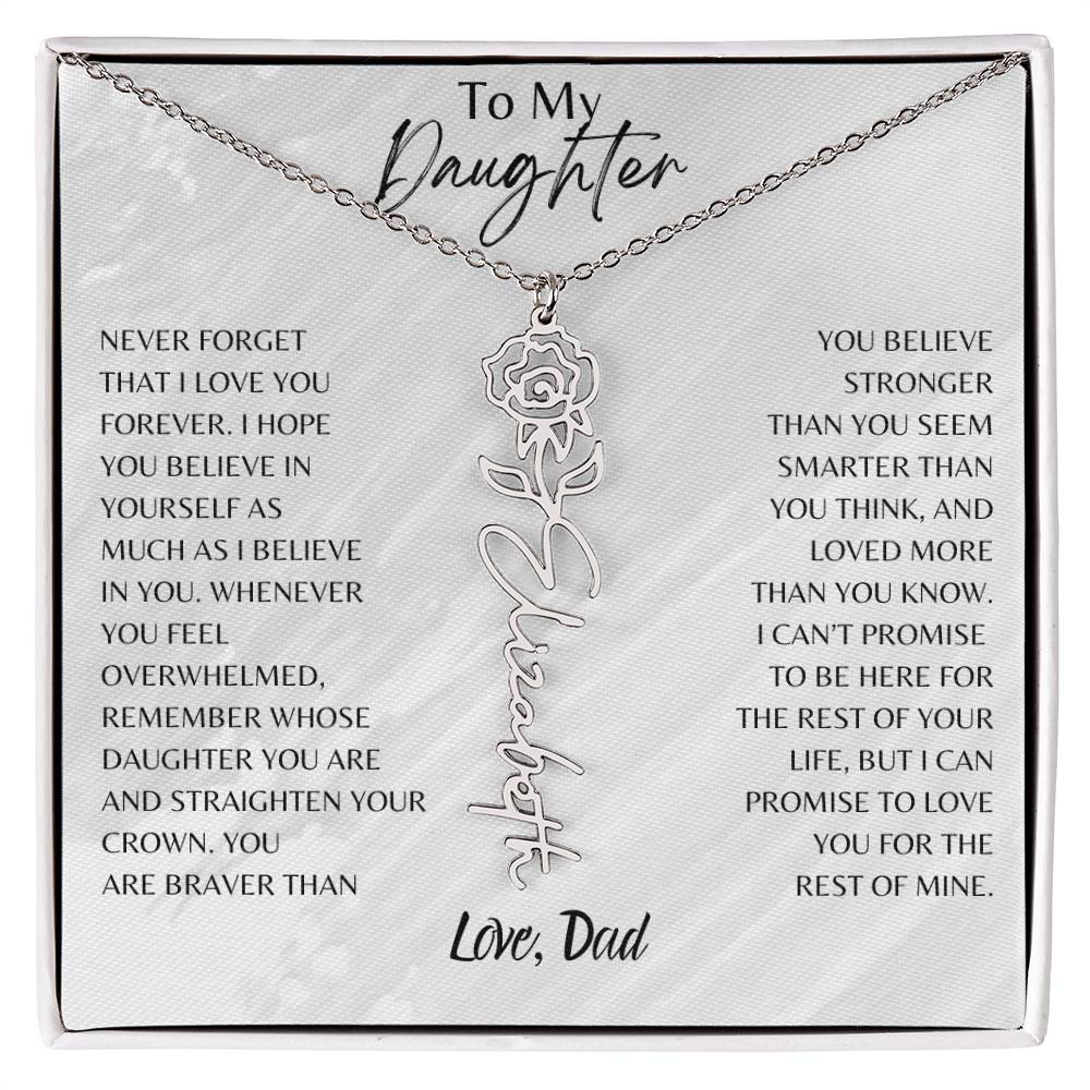 Blossom Name Necklace: Personalized Floral Elegance