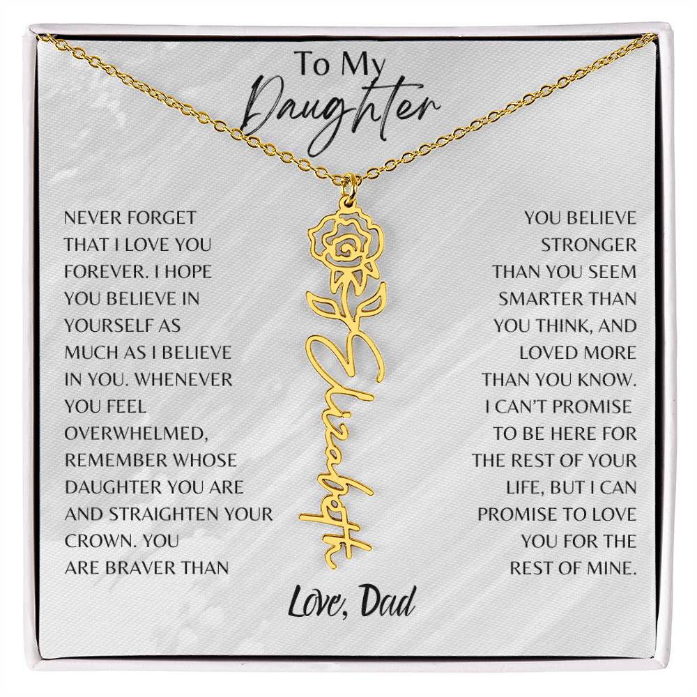 Blossom Name Necklace: Personalized Floral Elegance