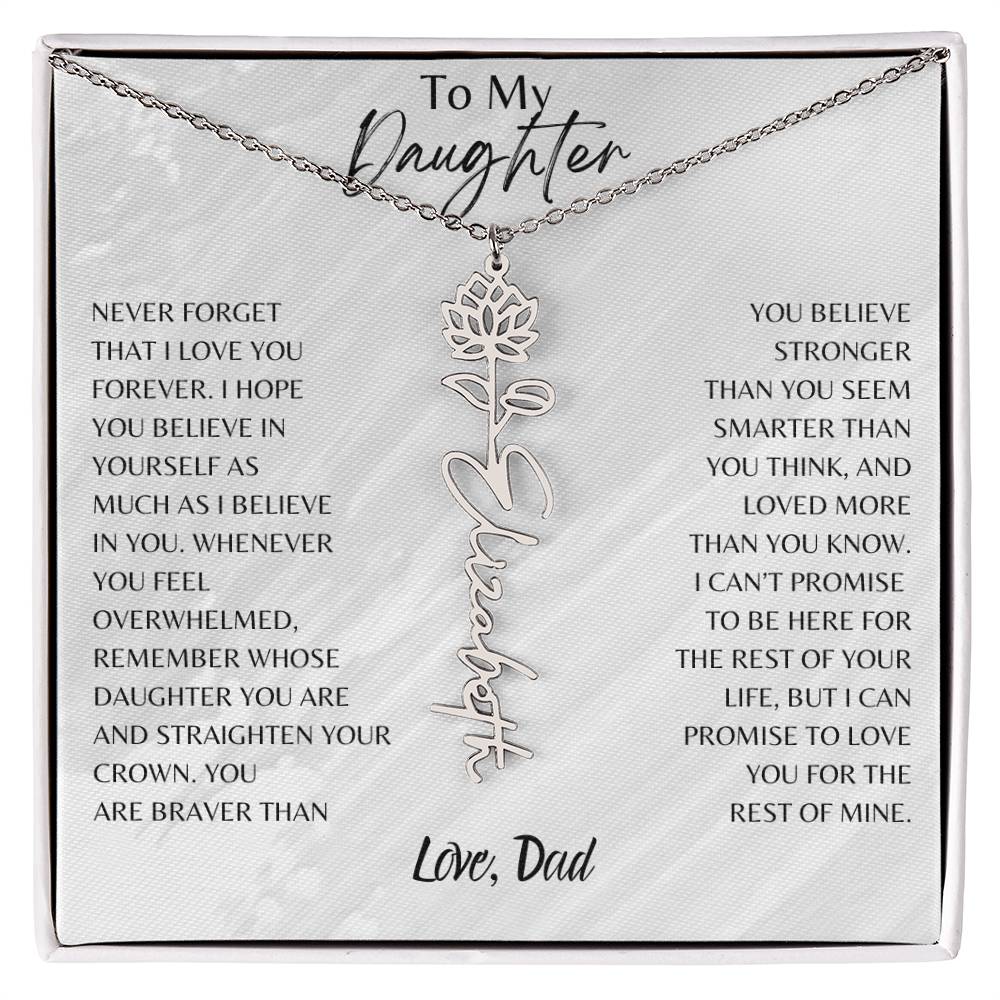 Blossom Name Necklace: Personalized Floral Elegance