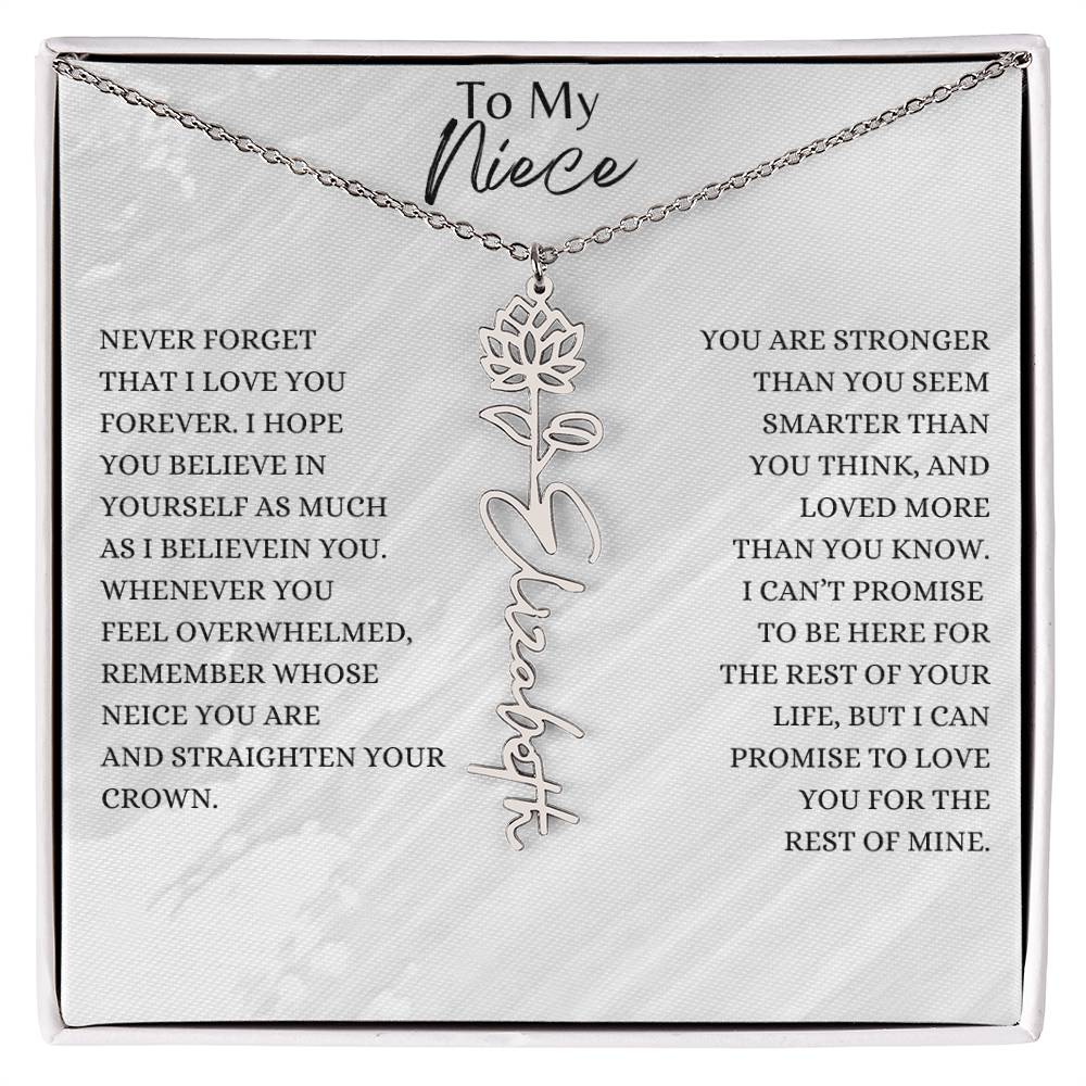 Birth Flower Custom Name Necklace
