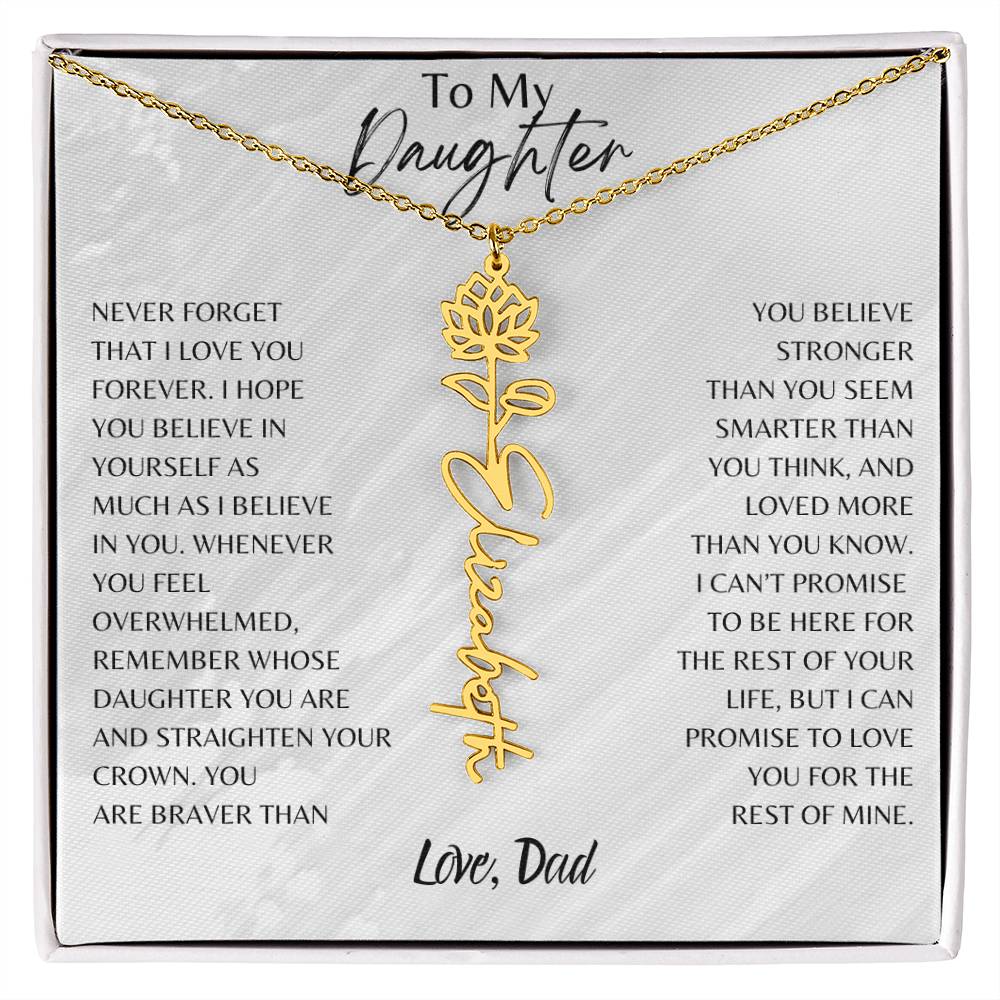 Blossom Name Necklace: Personalized Floral Elegance