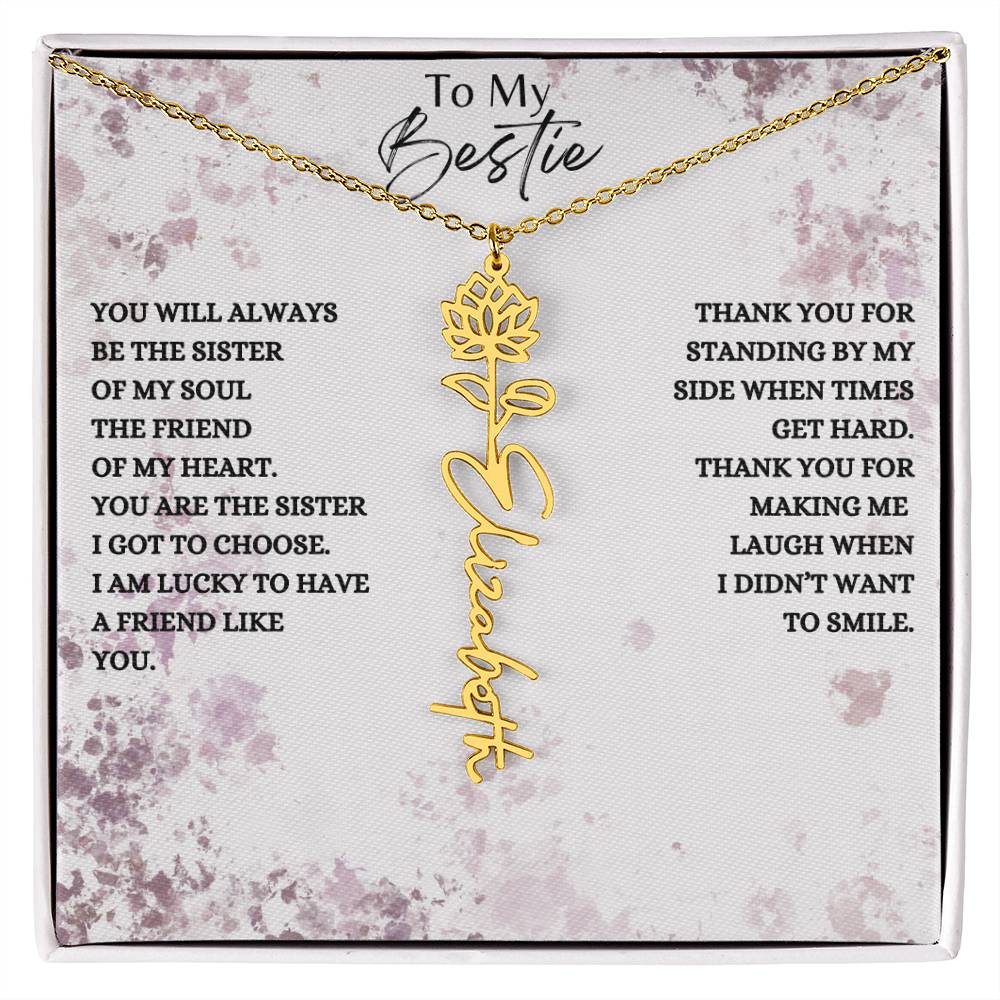 Unique Birth Flower Necklace for your Bestie