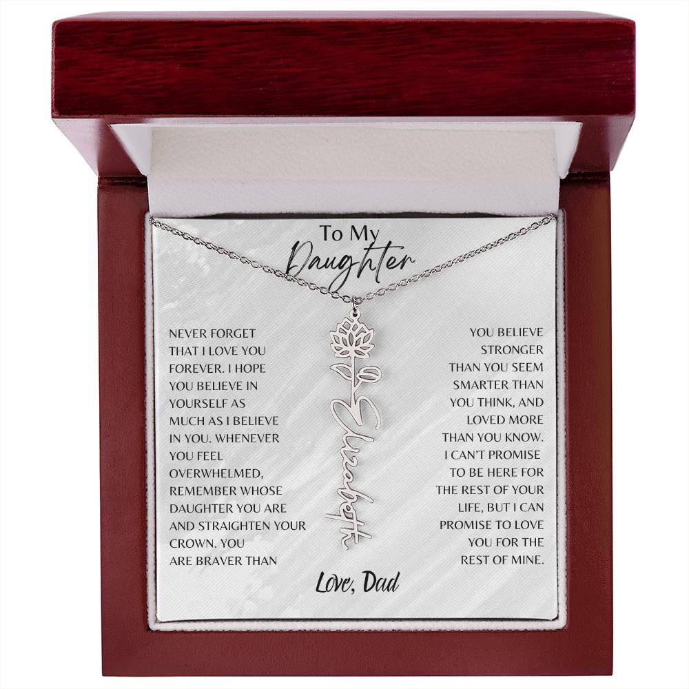 Blossom Name Necklace: Personalized Floral Elegance