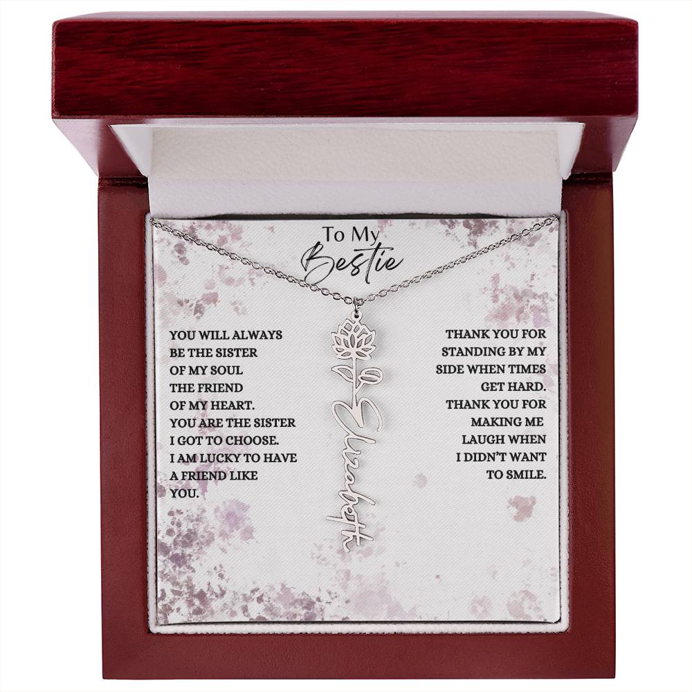 Unique Birth Flower Necklace for your Bestie