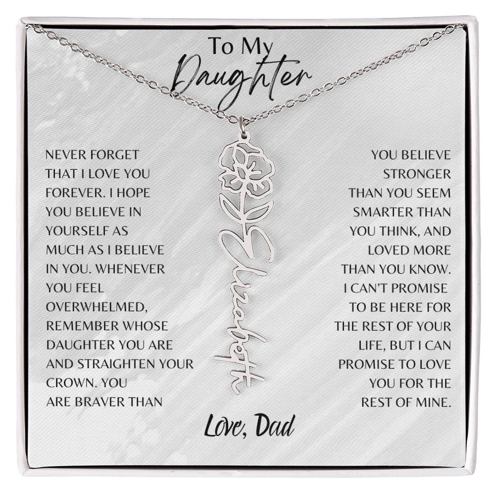 Blossom Name Necklace: Personalized Floral Elegance