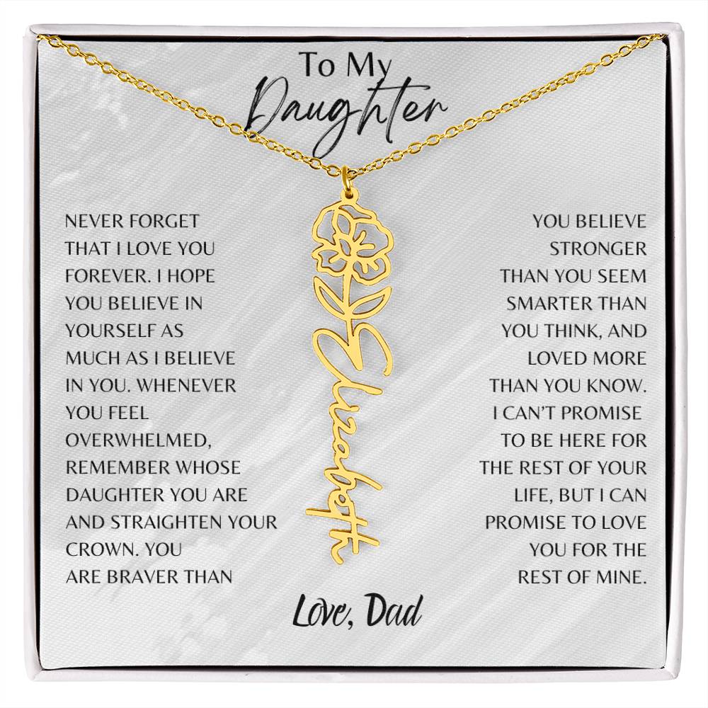Blossom Name Necklace: Personalized Floral Elegance
