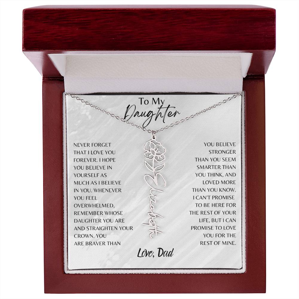 Blossom Name Necklace: Personalized Floral Elegance