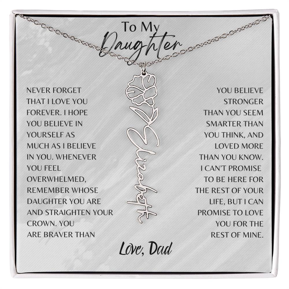 Blossom Name Necklace: Personalized Floral Elegance