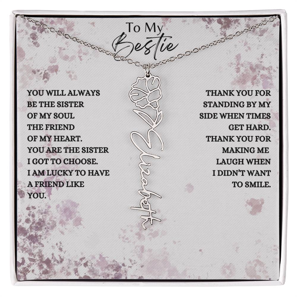 Unique Birth Flower Necklace for your Bestie