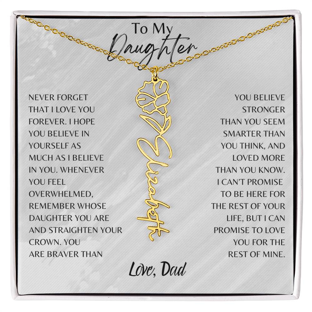 Blossom Name Necklace: Personalized Floral Elegance
