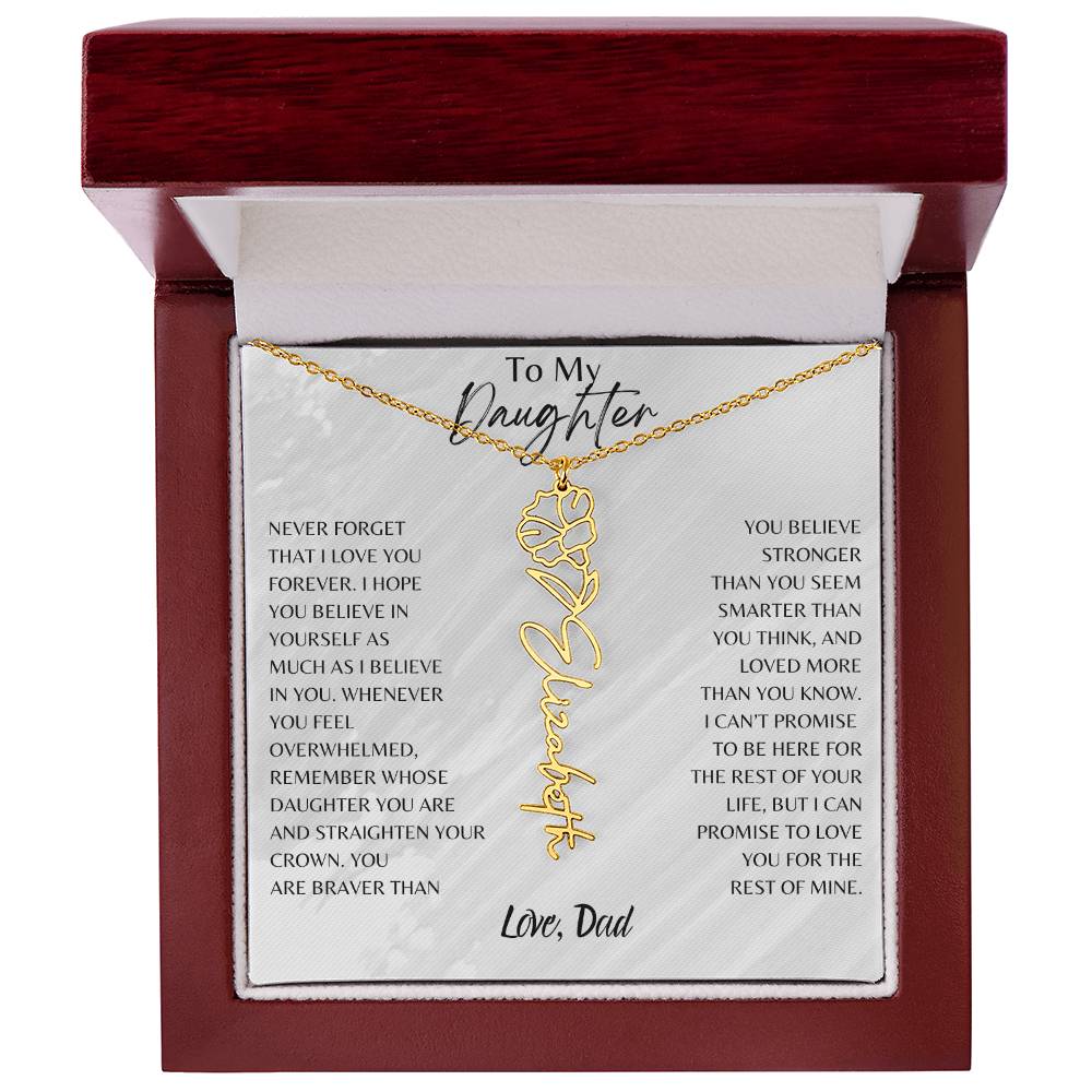 Blossom Name Necklace: Personalized Floral Elegance