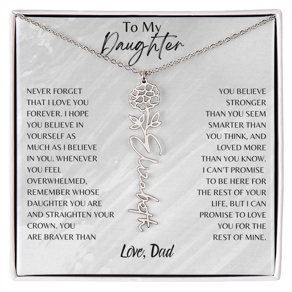 Blossom Name Necklace: Personalized Floral Elegance