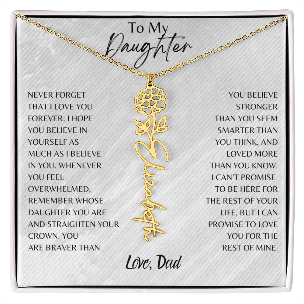 Blossom Name Necklace: Personalized Floral Elegance