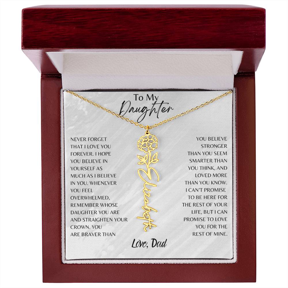 Blossom Name Necklace: Personalized Floral Elegance