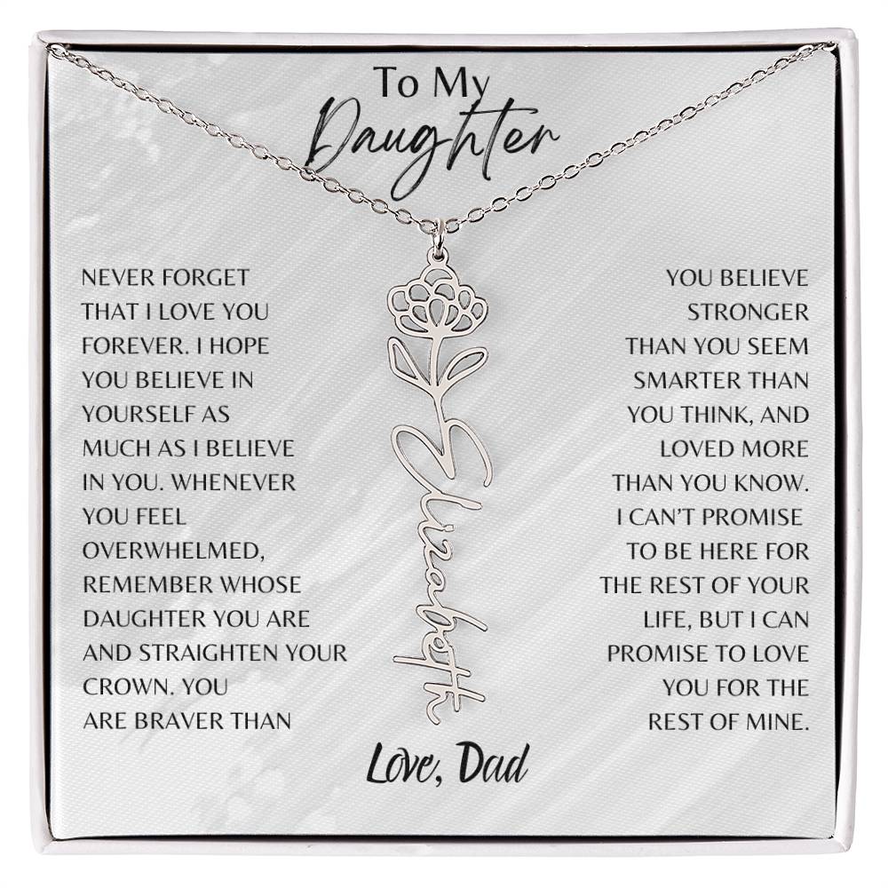 Blossom Name Necklace: Personalized Floral Elegance