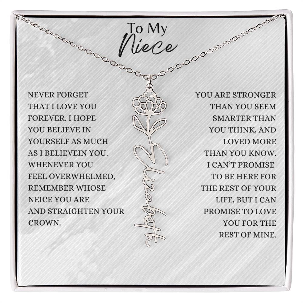 Birth Flower Custom Name Necklace