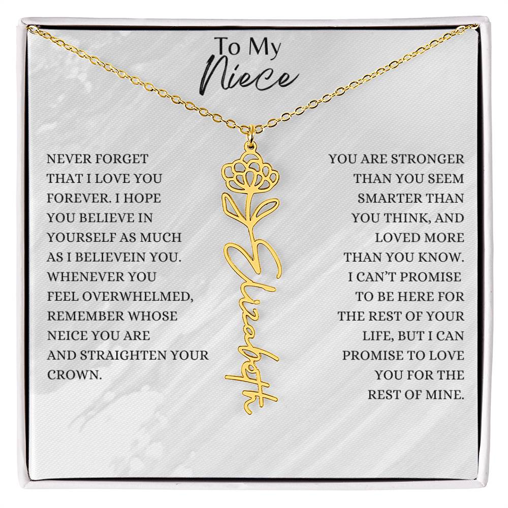 Birth Flower Custom Name Necklace