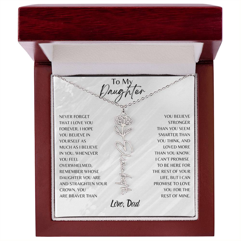 Blossom Name Necklace: Personalized Floral Elegance