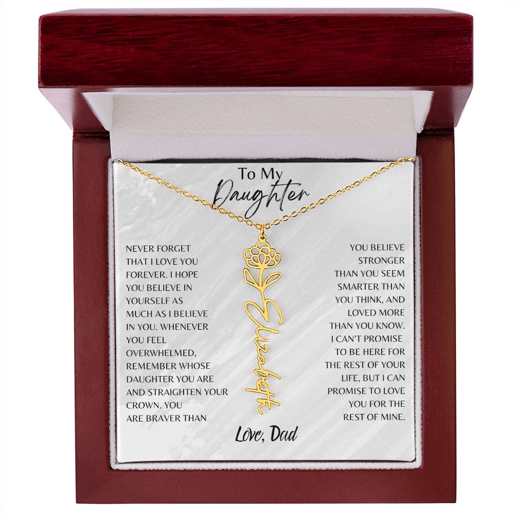 Blossom Name Necklace: Personalized Floral Elegance