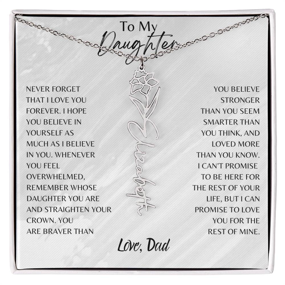 Blossom Name Necklace: Personalized Floral Elegance