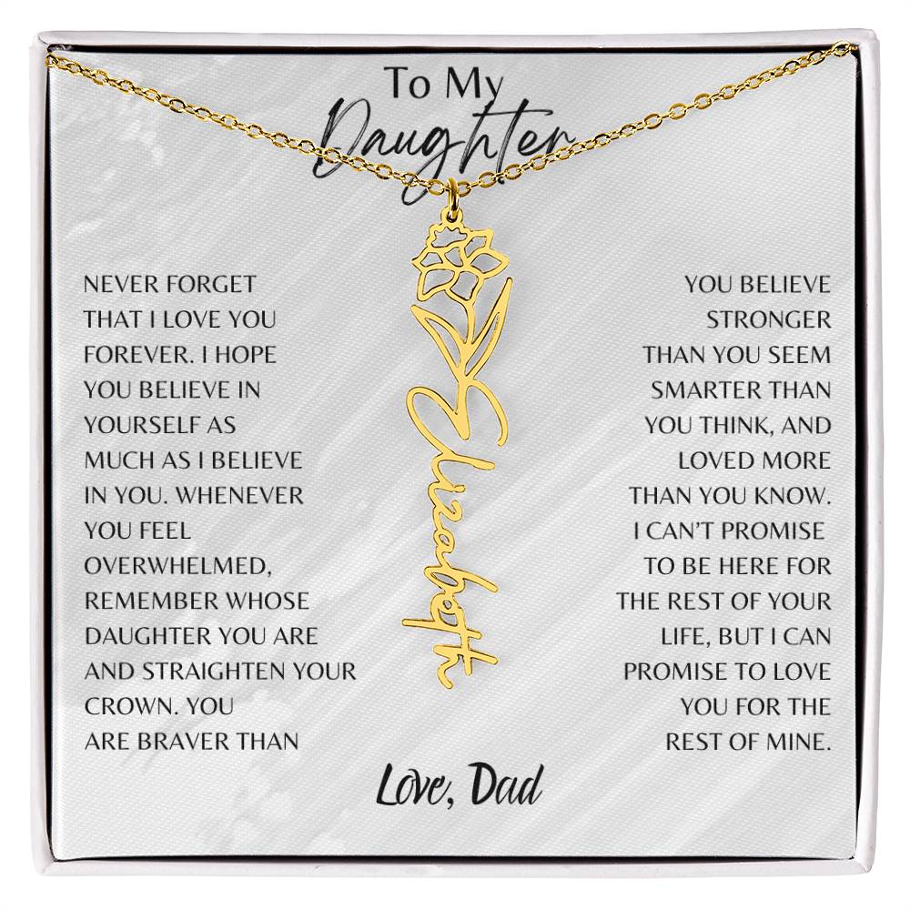 Blossom Name Necklace: Personalized Floral Elegance