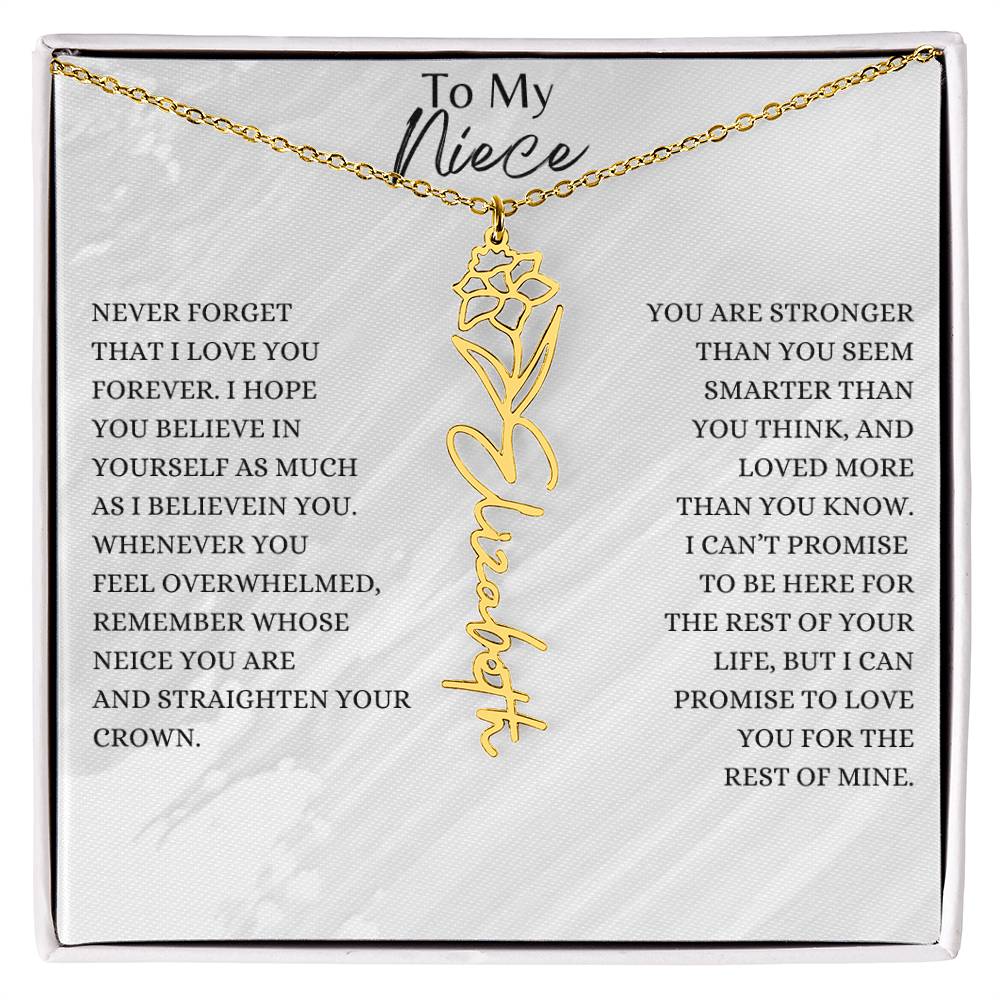 Birth Flower Custom Name Necklace