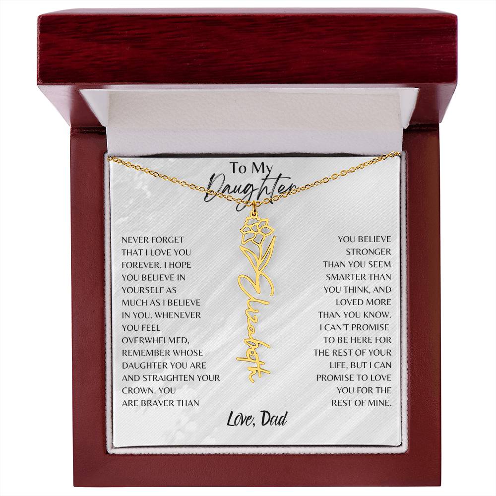 Blossom Name Necklace: Personalized Floral Elegance