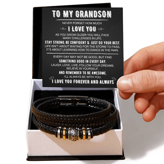 To My Grandson | Love You Forever Bracelet | BLKMC (V2)