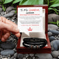 To My Grandson Personalized Love You Forever Red Crown Bracelet