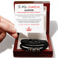 To My Grandson Personalized Love You Forever Red Crown Bracelet