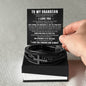 To My Grandson | Cross Leather Bracelet | BLKMC (V2)