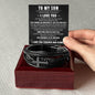 To My Son | Cross Leather Bracelet | BLKMC