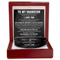 To My Grandson | Cross Leather Bracelet | BLKMC (V2)