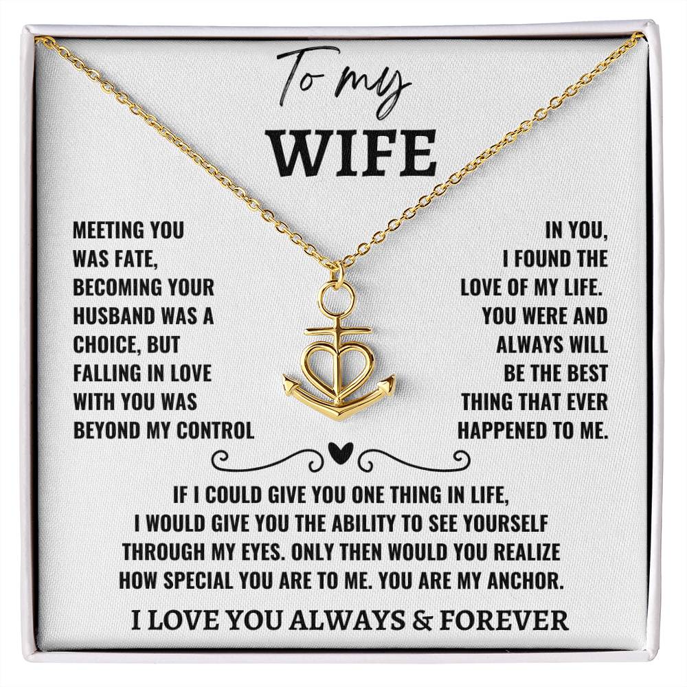 Anchor Pendant Necklace for Wife