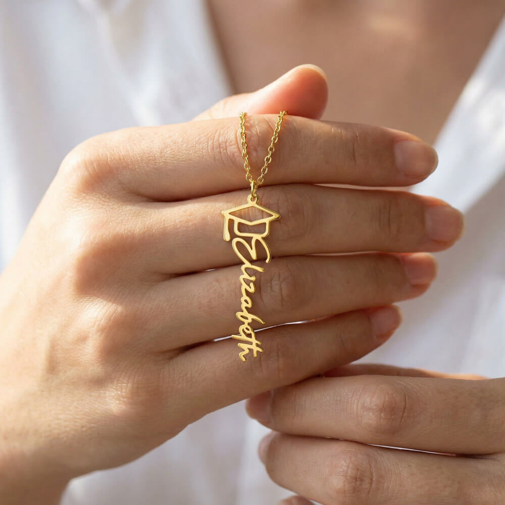 Personalized Graduation Cap Name Necklace