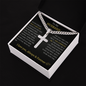 To My Husband Personalized Cross with Cuban Link Chain