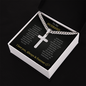 To My Husband Personalized Cross with Cuban Link Chain