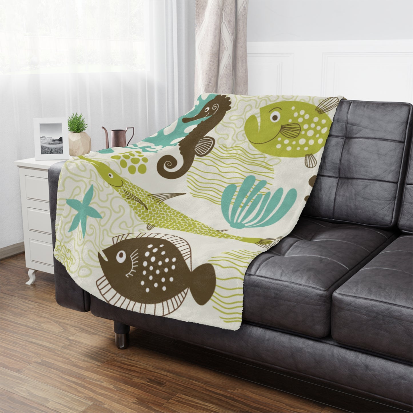 Minky Blanket - Colorful Ocean Animal Design, Perfect for Kids, Nurseries, Great Gifts for Baby Showers, Birthdays