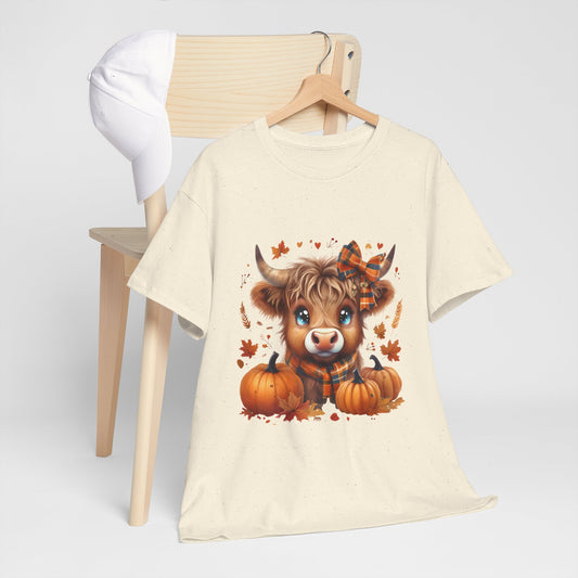 Cute Cow Pumpkin Tee, Fall Shirt, Harvest T-Shirt, Autumn Apparel, Halloween Gift, Farmhouse Style
